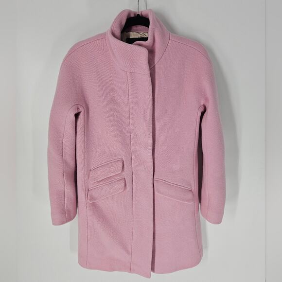 J Crew Pink Italian Stadium Cloth Wool Blend Cocoon Coat 0 - Picture 2 of 10